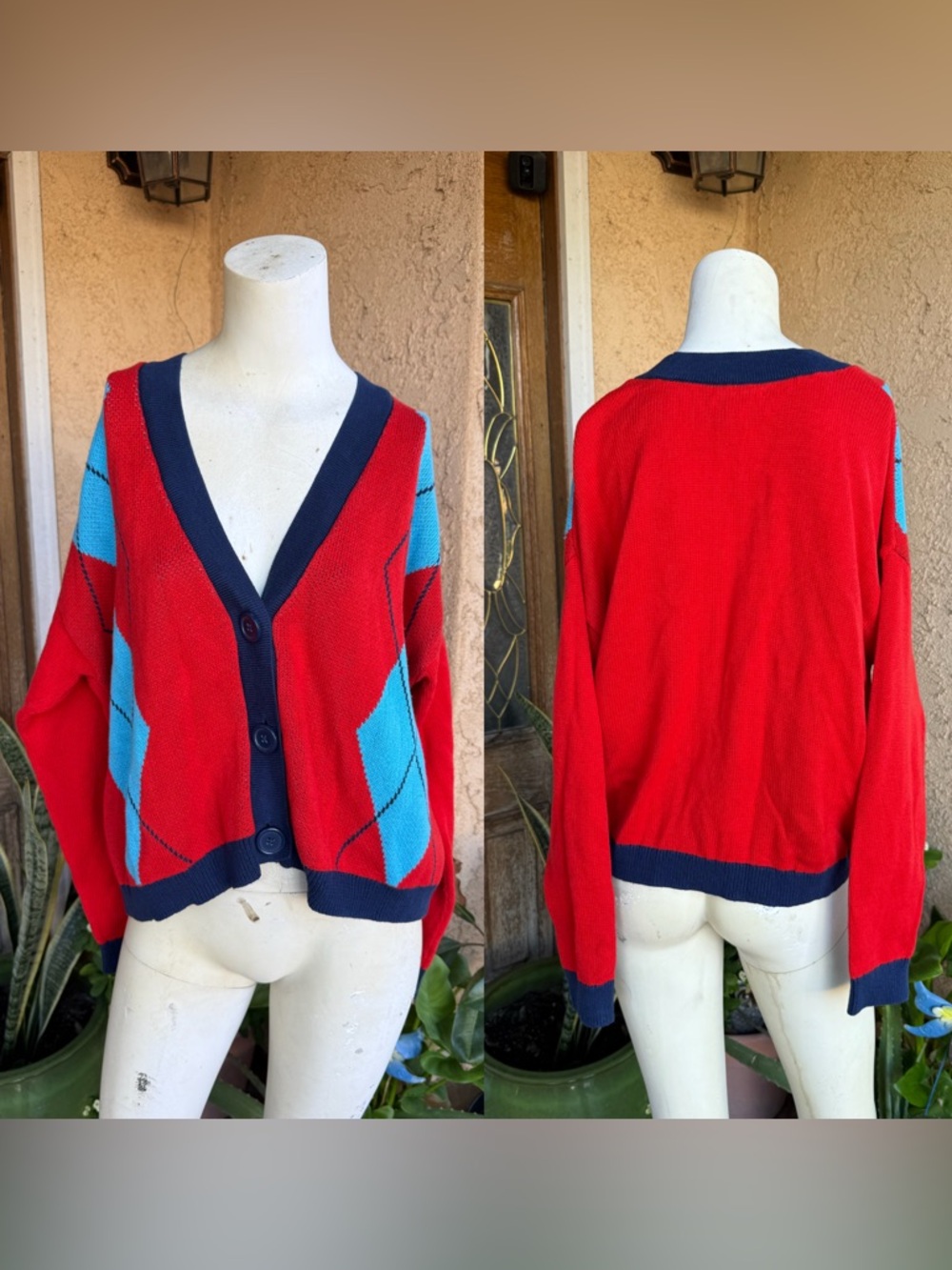 Arizona Jean Co. V-Neck Button Cardigan Crop Sweater (XL)